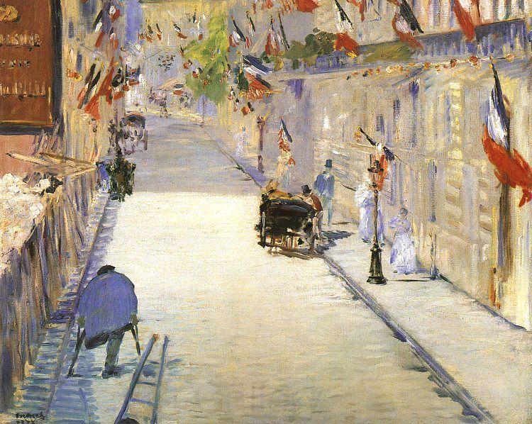 Edouard Manet Rue Mosnier with Flags Norge oil painting art